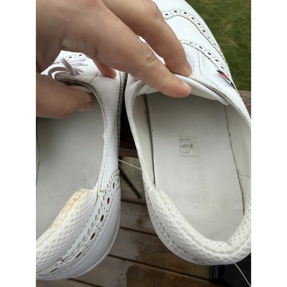 Gucci Men's White Leather Lace-up Sneakers Shoes Pre Owned US 9 1/2 - Picture 14 of 16